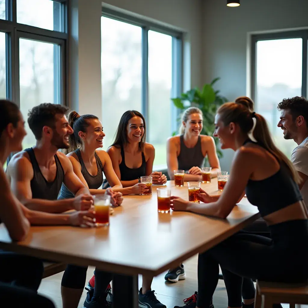 Zeleni čaj poslužen na stolu s voćem i grickalicama